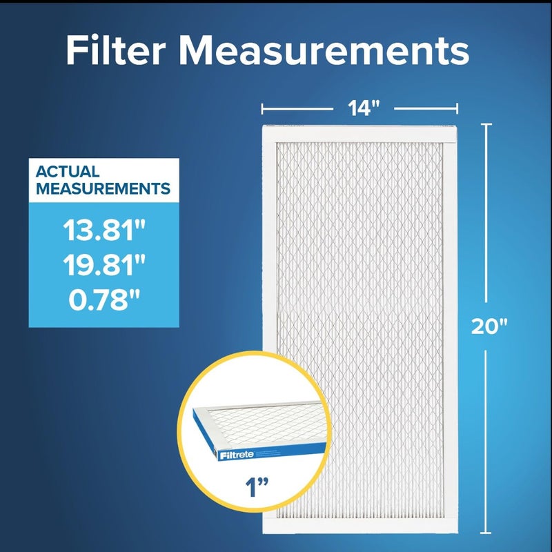 Filtrete 14x20x1 AC Furnace Air Filter, MERV 13, MPR 1900, Premium Allergen, Bacteria & Virus Filter, 3-Month Pleated 1-Inch Electrostatic Air Cleaning Filter, 6-Pack (Actual Size 13.81x19.81x0.78 in) - Image 3
